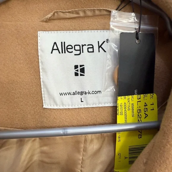 Allegra K Camel Coat NWT - Picture 3 of 5